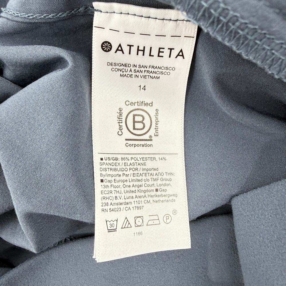 ATHLETA Attitude Jogger Pant Ruched Sz 14 Blue Grey Lightweight Athleisure Yoga - Picture 6 of 11